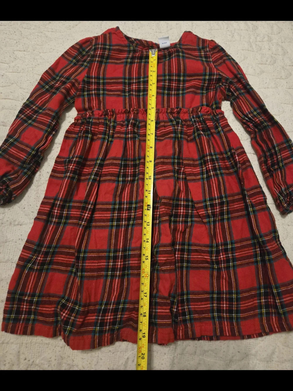 Old Navy Red Plaid Long Sleeve Kids Dress